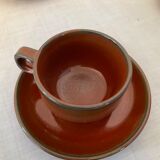 Vintage coffee set in enamelled ceramic 70s