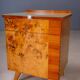 Pair of vintage Czechoslovak bedside cabinets with burl veneer, mid-century modern, 45 × 34 × 45 cm