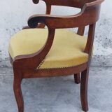 Louis Philippe office armchair in solid walnut