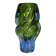 Twisted Sommerso art glass vase, Czech bohemian, 1970s, blue-green.