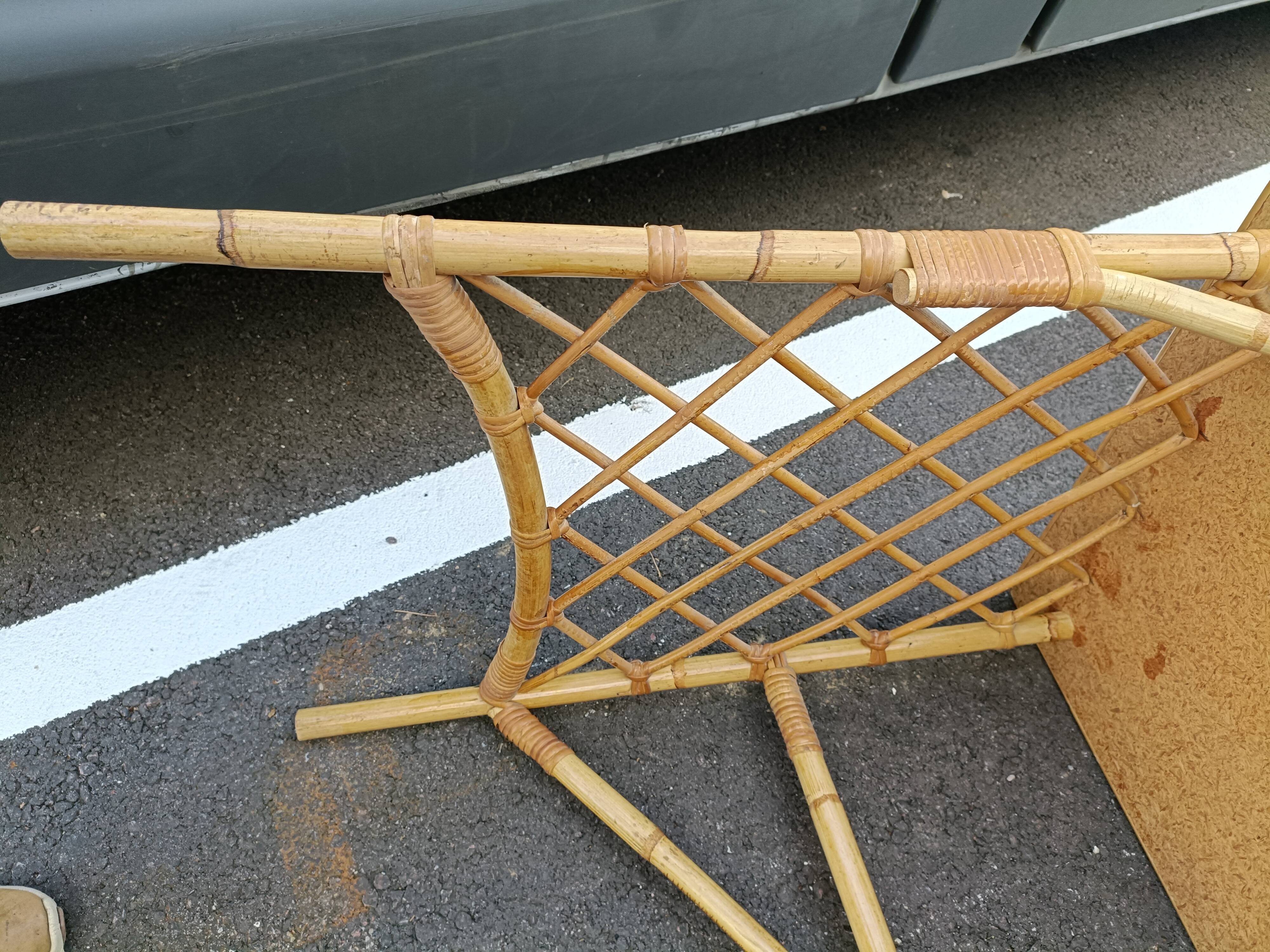 Desk in vintage rattan XXeme