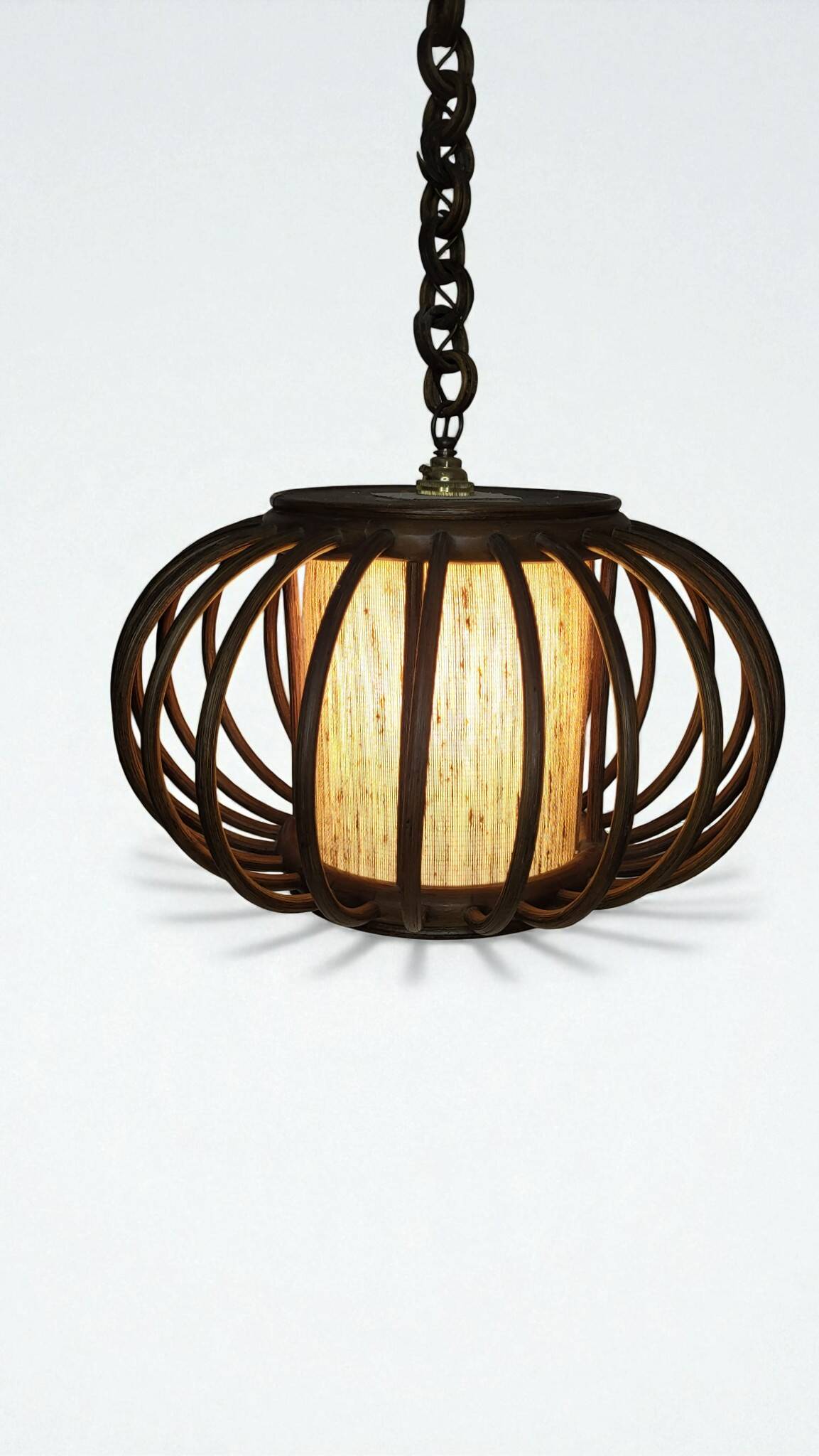 Rattan pendant light, 1970