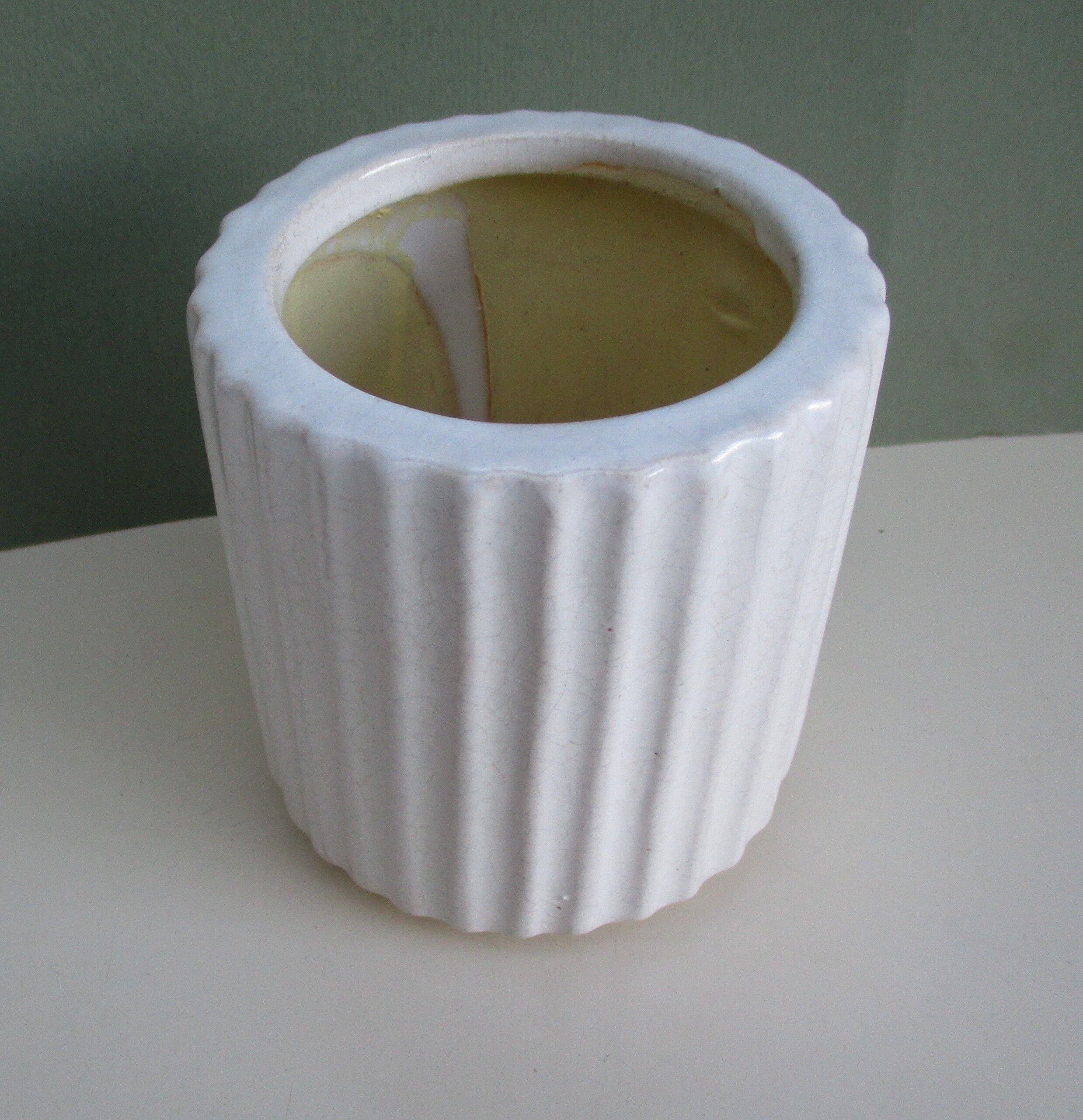 Vase céramique craquelée cylindrique