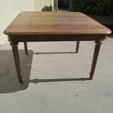 Art Deco square table in solid walnut, 14 people