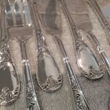 12 fish cutlery sets 24p silver-plated metal rocaille style Marly