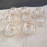 Vintage glassware set with gold filigree – 1960s