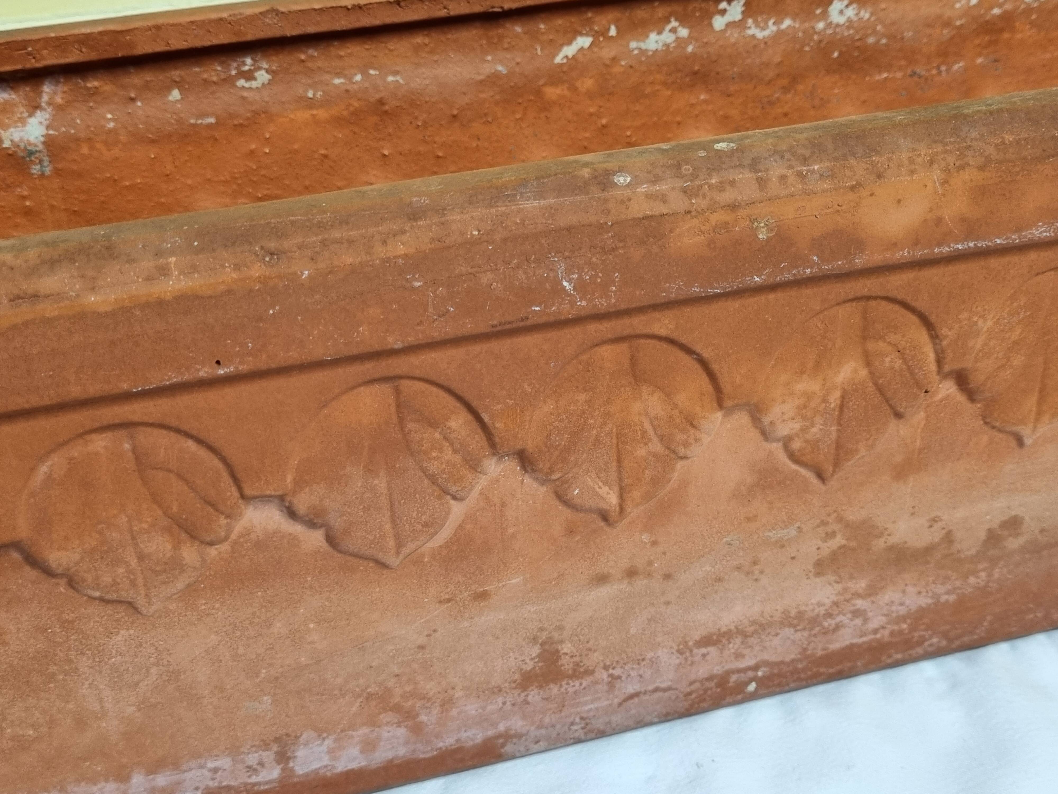 Art deco style terracotta planter, 50 cm