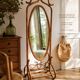 Antique curved rattan mirror – 175 cm – Art Nouveau elegance
