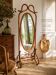 Psyché ancienne en rotin courbé – 175 cm – Élégance Art nouveau