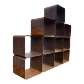 Space age bib - étagère cortenstaal cubes 1970