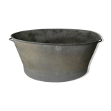 Old basin bath galvanized zinc oval