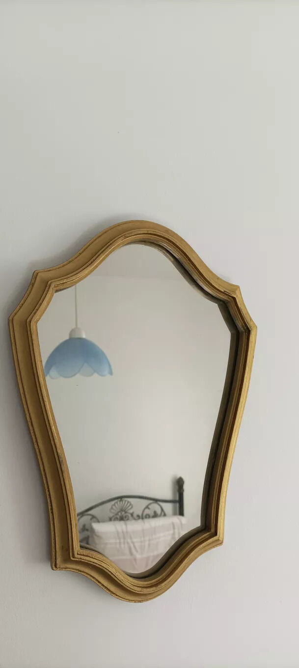 Golden wooden mirror, 28x41 cm