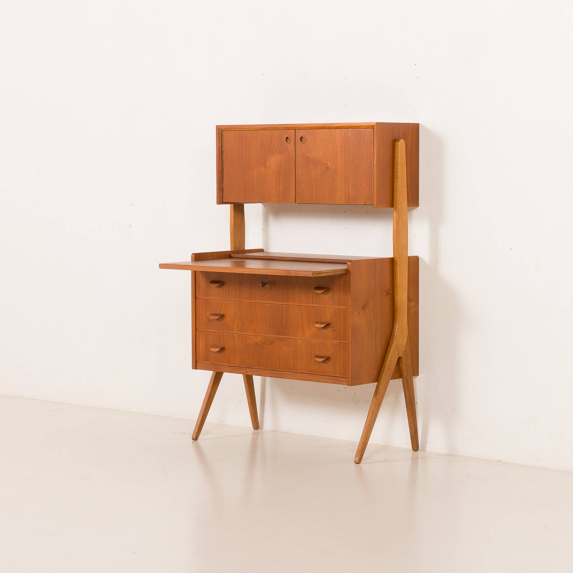 Danish teak secretire with hidden vanity attr. to Poul Volther, 1960s