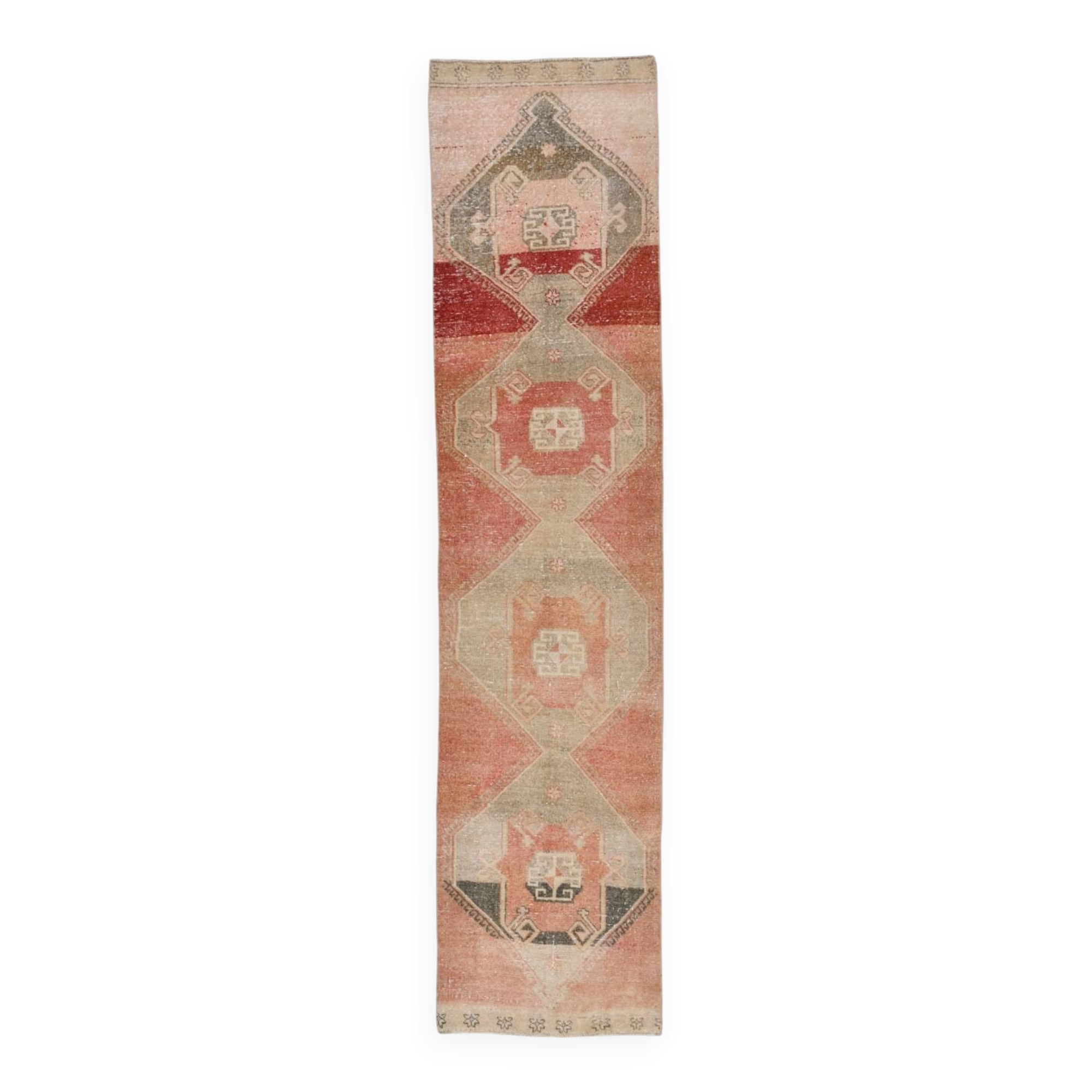 3x12 Vintage Oushak Runner Rug, Antique Rug, Hallway Runner Rug, 82x365Cm