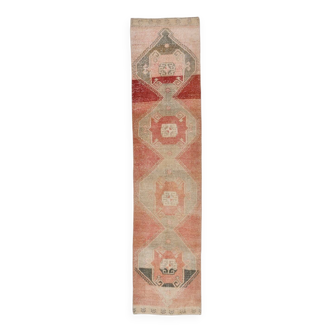 Tapis de couloir vintage Oushak 3x12, tapis antique, 82x365 cm
