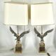 Pair of nickel eagle table lamps by Loevsky and Loevsky, 1970s
