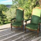 Set of 2 Voltaire armchairs 60s