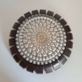 Glass and wood ceiling light