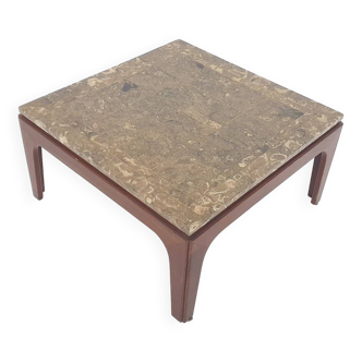 Mid-century fossil stone coffee table