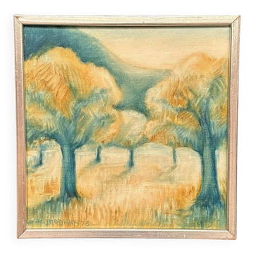 Original Swedish Oil On Canvas – “Morgonljus” By Kjell Jordahn (1976) – Framed 33 × 32.5 Cm (13" × 12.8")