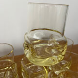 Set of 6 vintage yellow whisky glasses