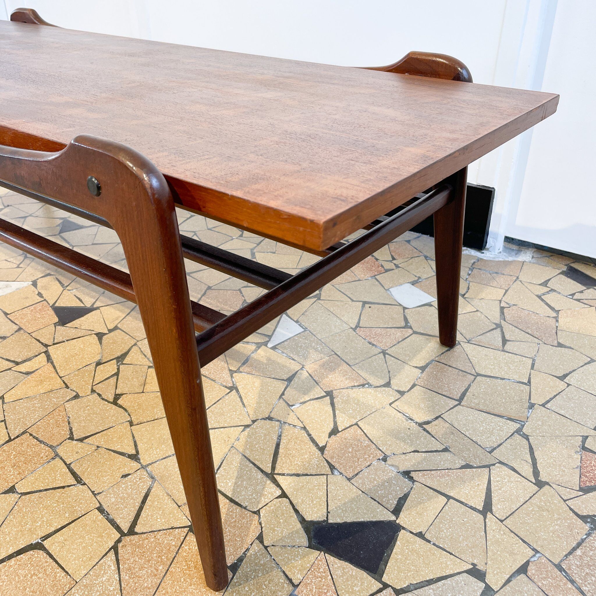 Scandinavian coffee table compass legs