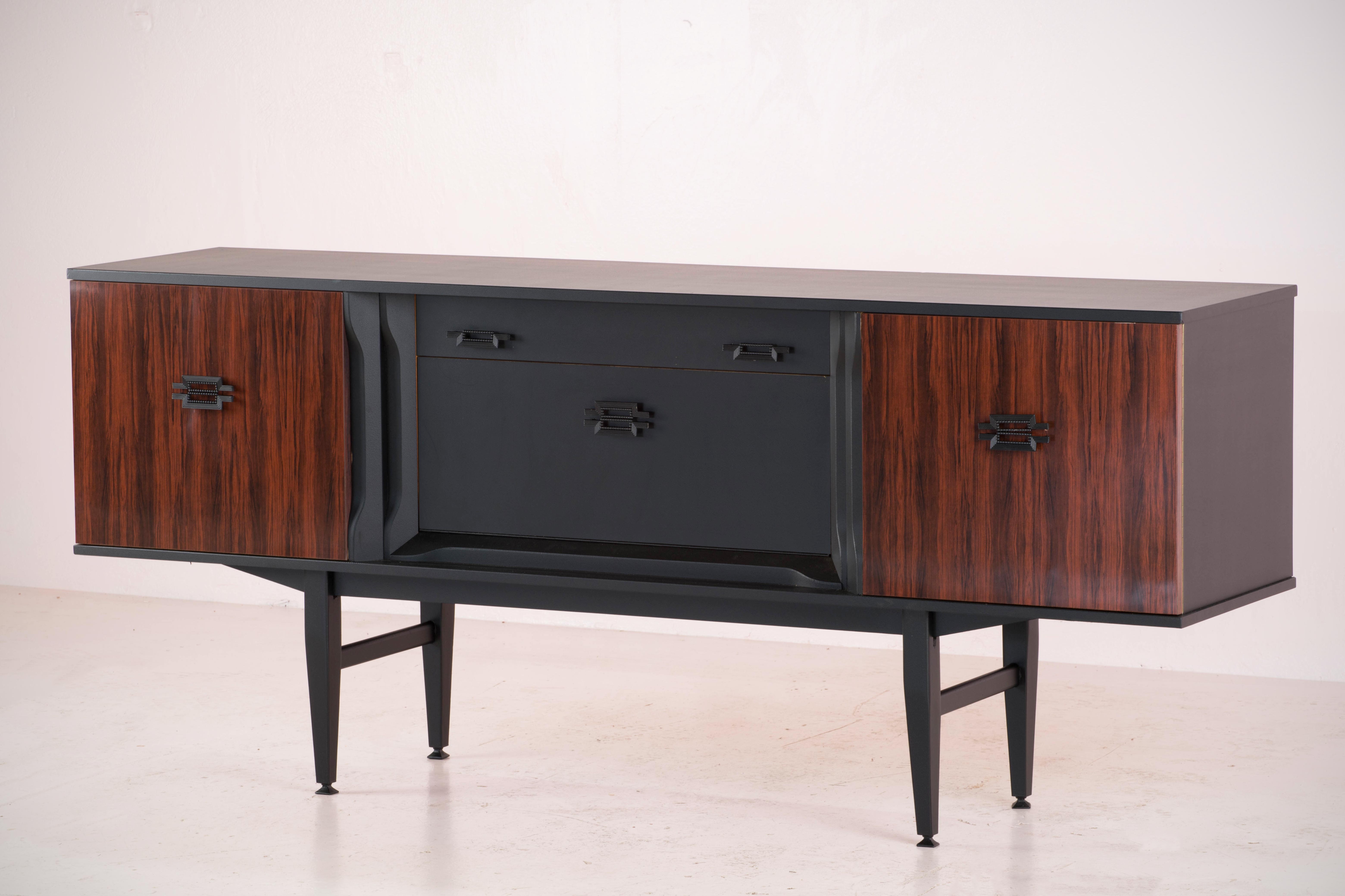 Vintage black  and rosewood sideboard