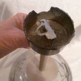 Set of 2 smoked glass ball suspensions by Doria Leuchten, Germany, 1970s.