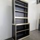 Vintage aluminium and glass display cabinet from the 1980s.