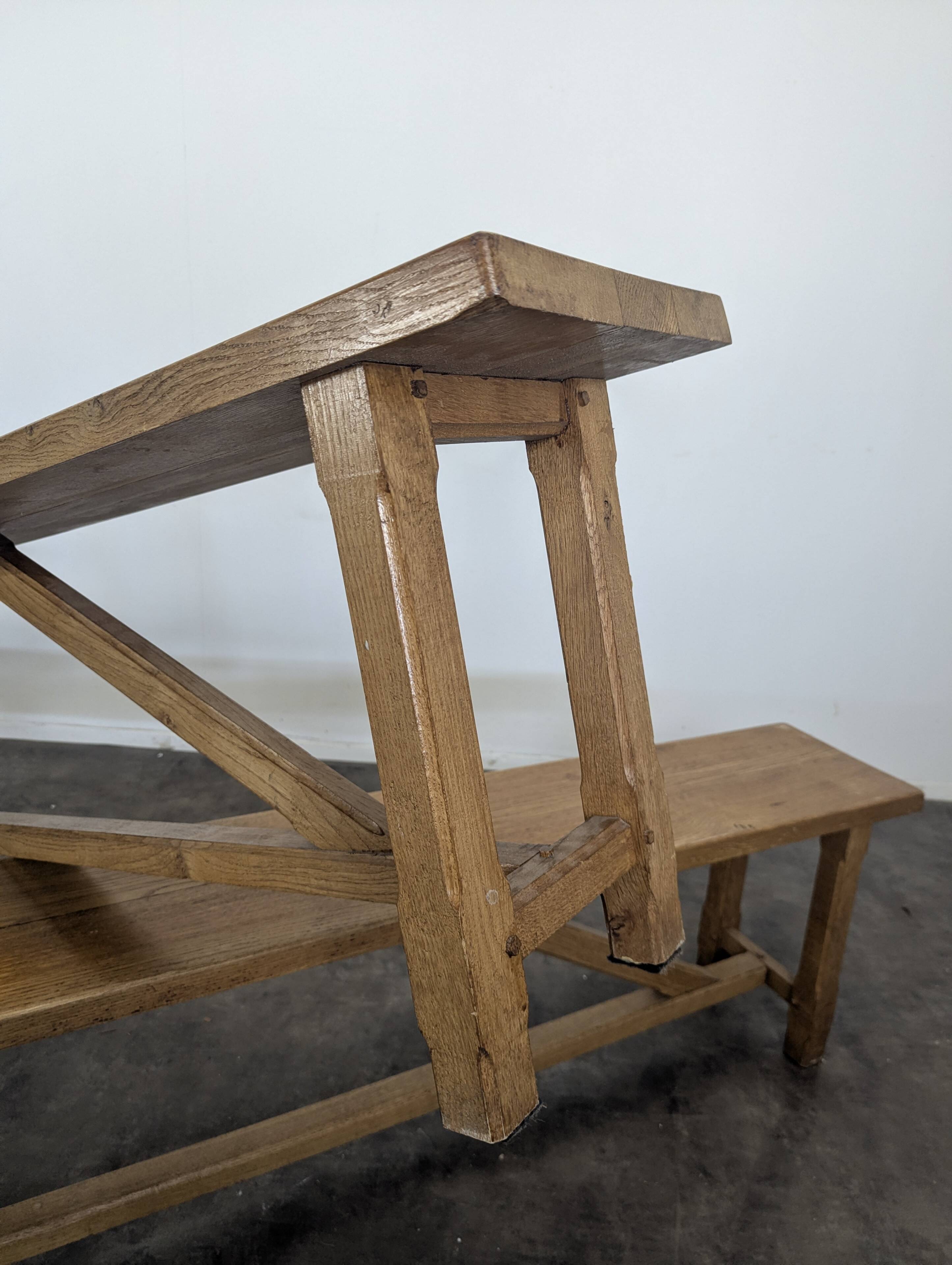 Pair of solid oak benches