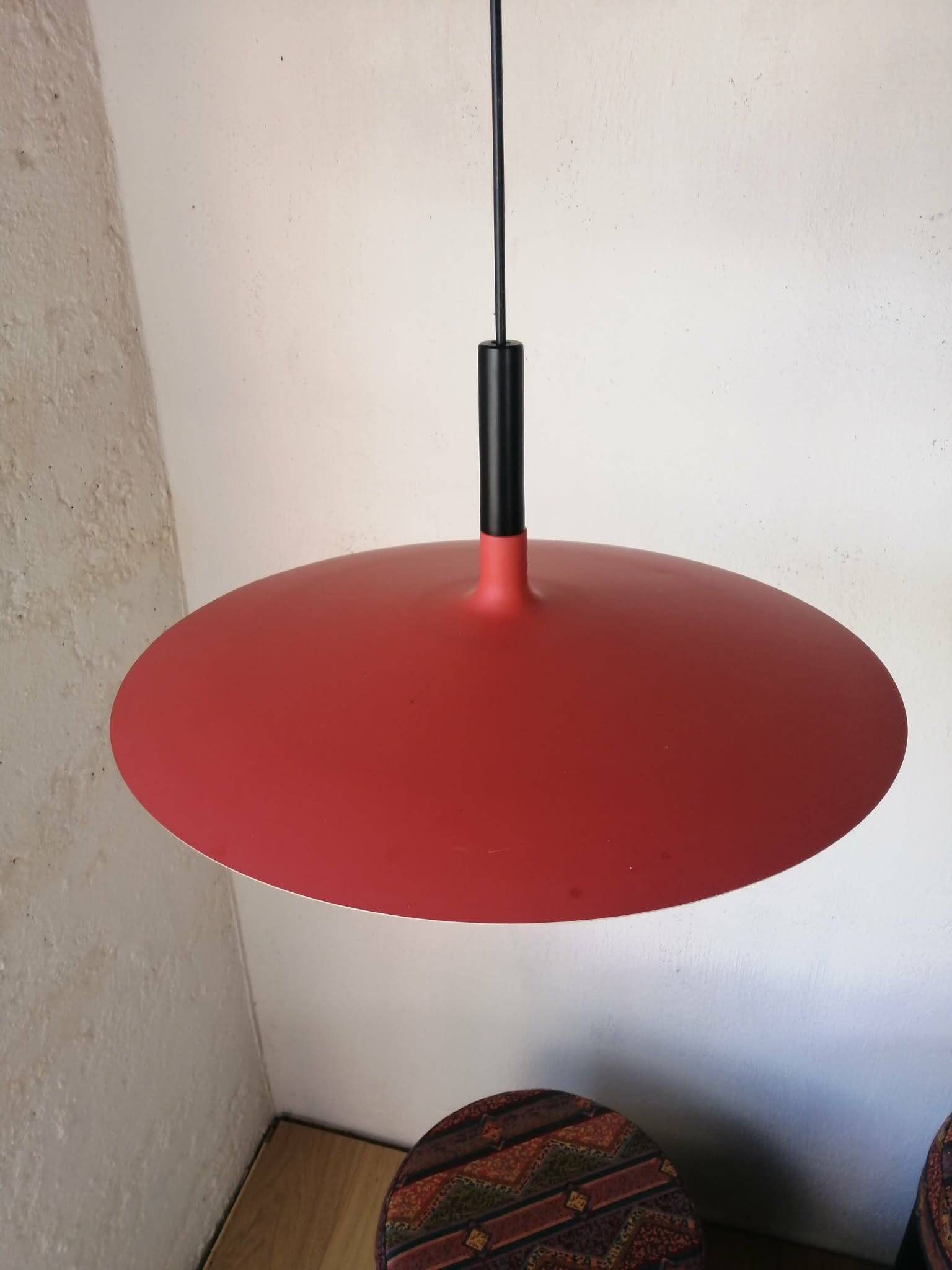 Scandinavian type red metal suspension