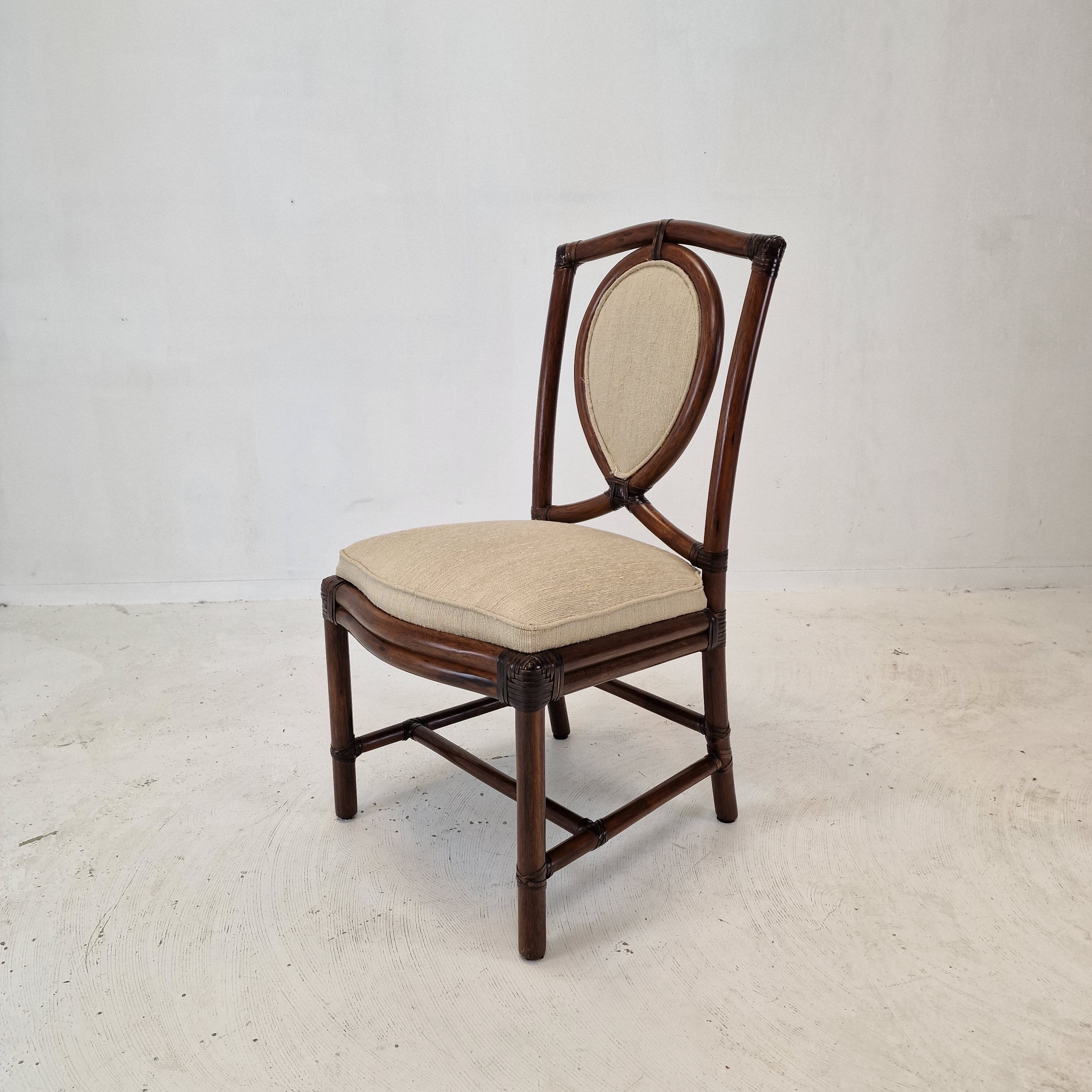 Set of 6 Bamboo Dining Chairs from Gasparucci Italo, 1970s