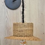 Pair of wall lamps mini straw hat