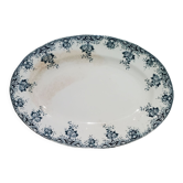 Plat ovale de la faïencerie St Amand modèle Printanier, terre de fer