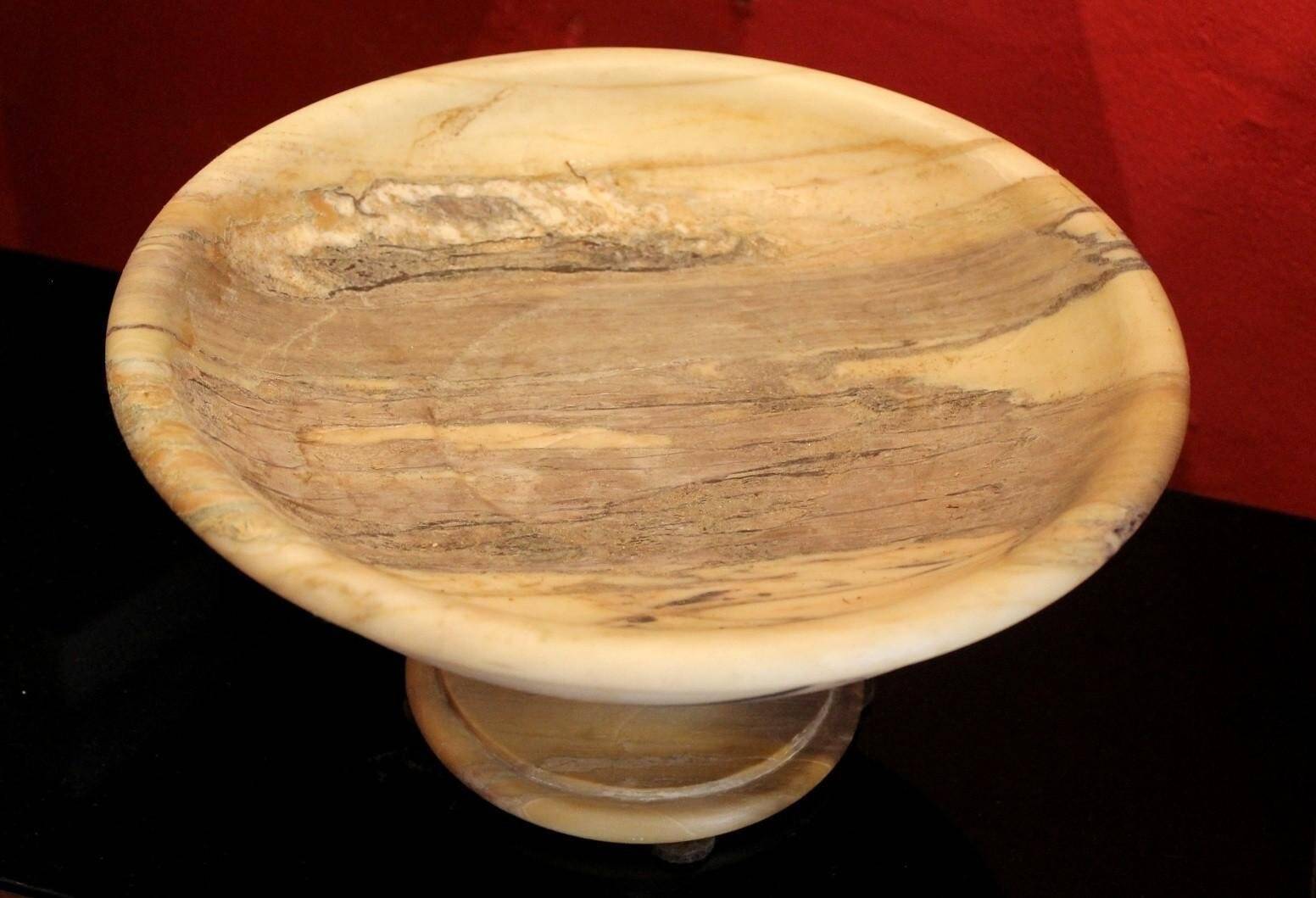 Italian 19th Century Neoclassical Marble Bowl on Pedestal or Tazza Centerpiece