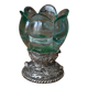 Antique glass and silver-plated metal bowl/candle holder