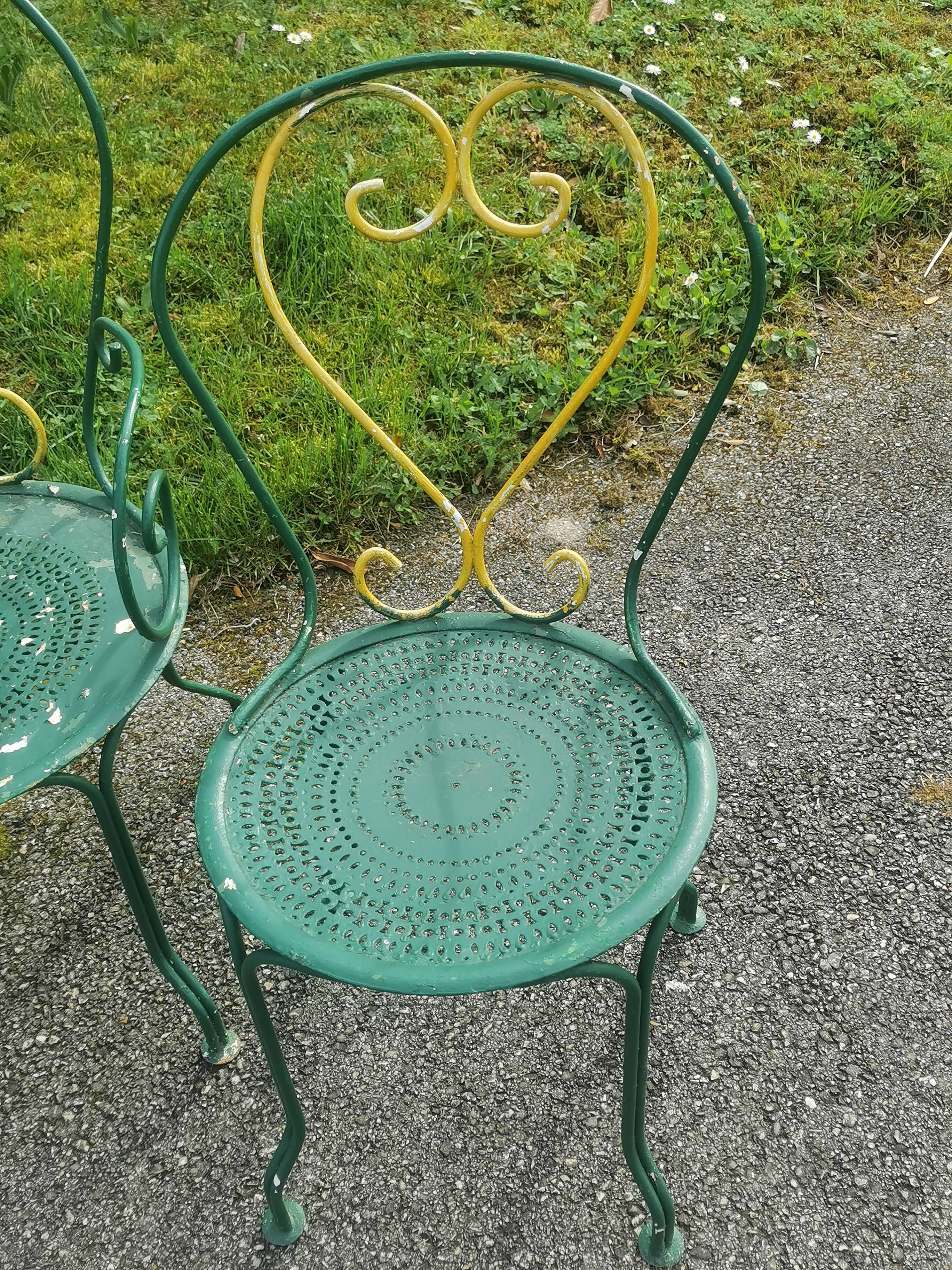 Set of 2 vintage garden chairs and 2 armchairs