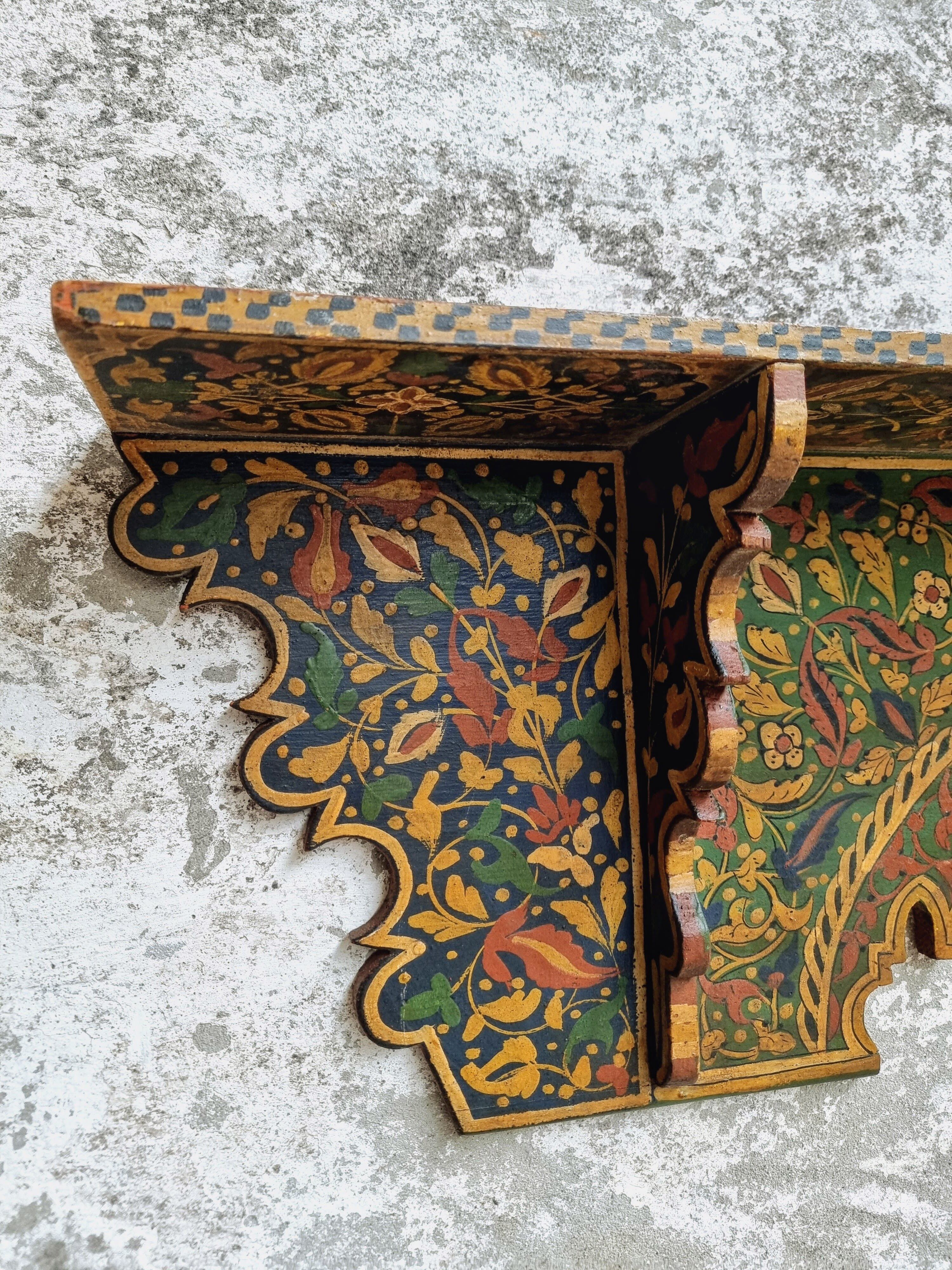 Old wall shelf wall rack handpainted