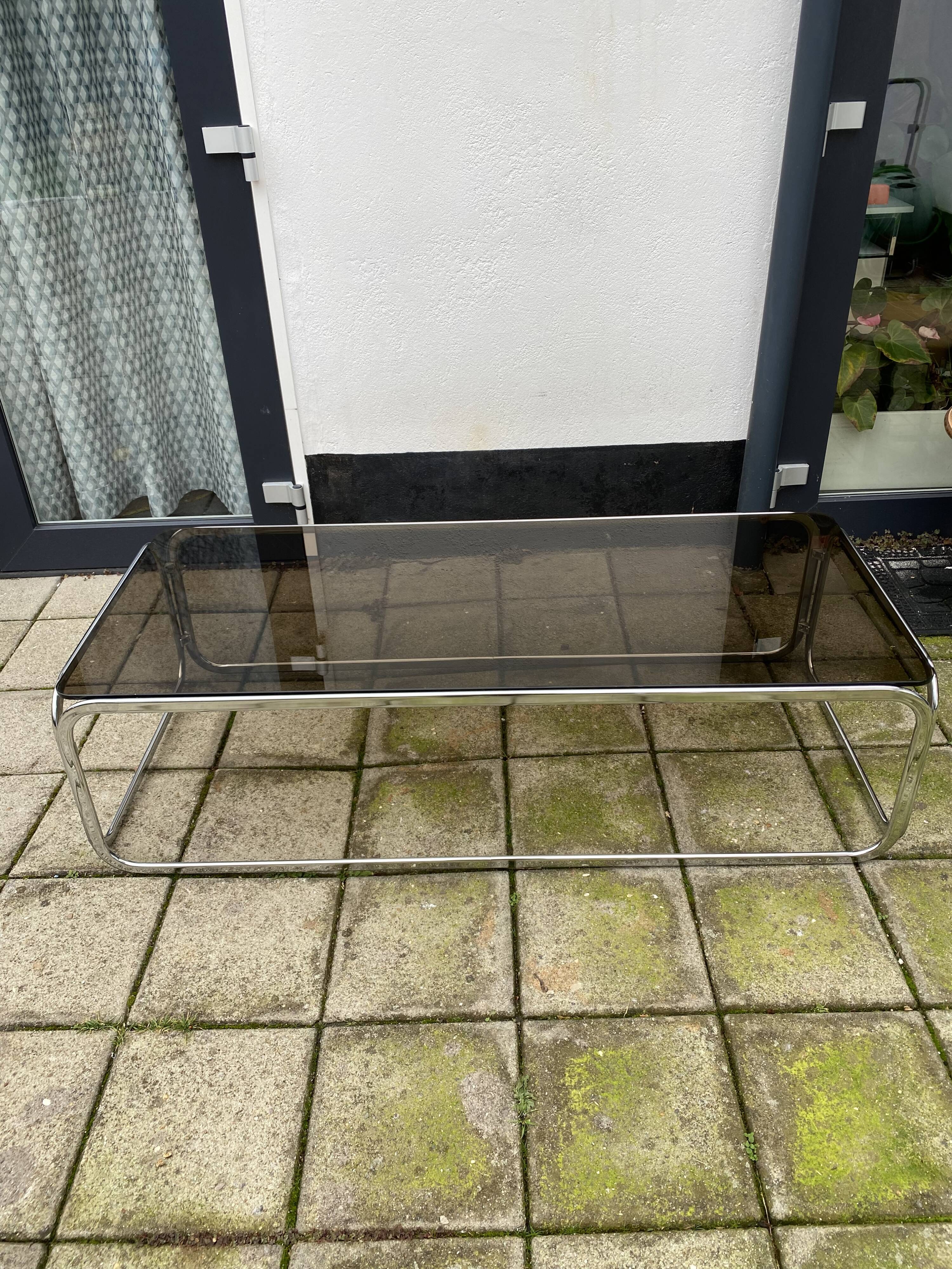 1970’s Chrome and Smoked Glass Salon table