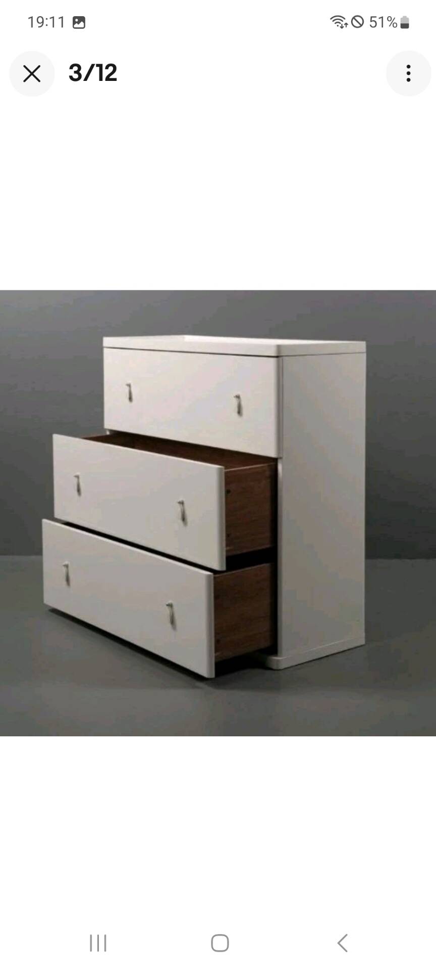 Commode blanche Magnus Eleäck pour Ikea, années 2000