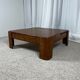 Square modernist coffee table in stained beech veneer, 1970s/80s.