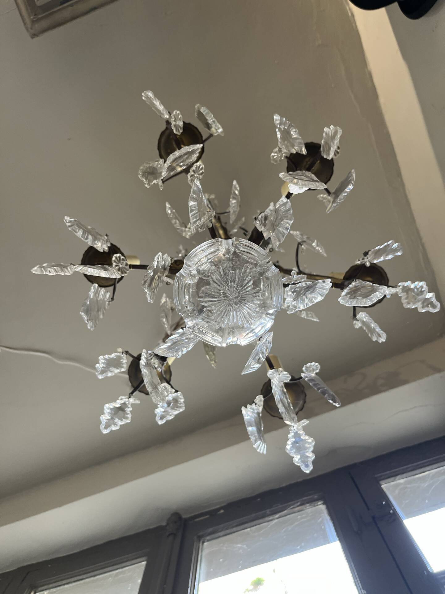 Lustre à pampille  cristal 19 eme