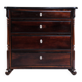 Chest of drawers - Mahogany - Lion feet - Curved top - 1840s