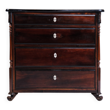 Chest of drawers - Mahogany - Lion feet - Curved top - 1840s