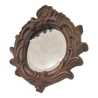 Solid wood beveled mirror