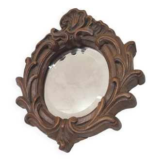 Miroir biseauté en bois massif