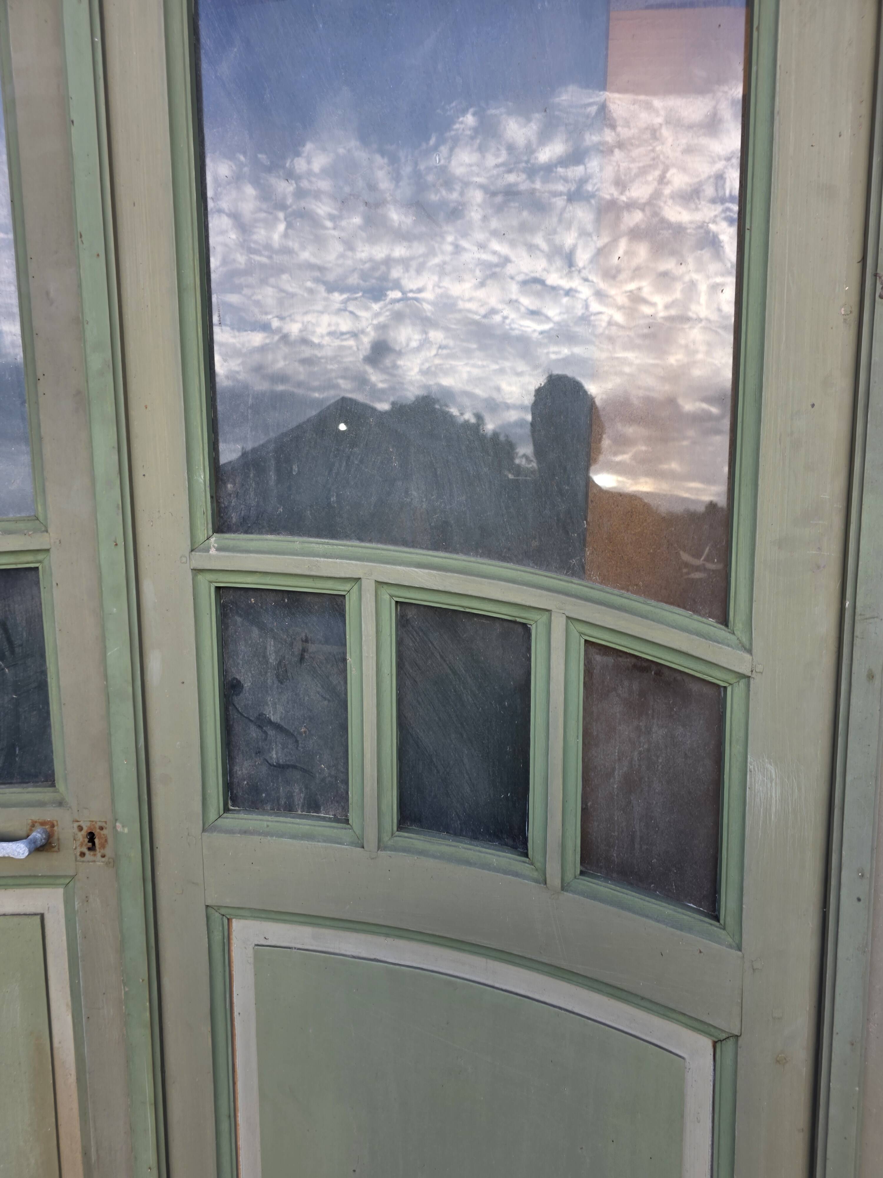 4 Art Nouveau partition doors + transom
