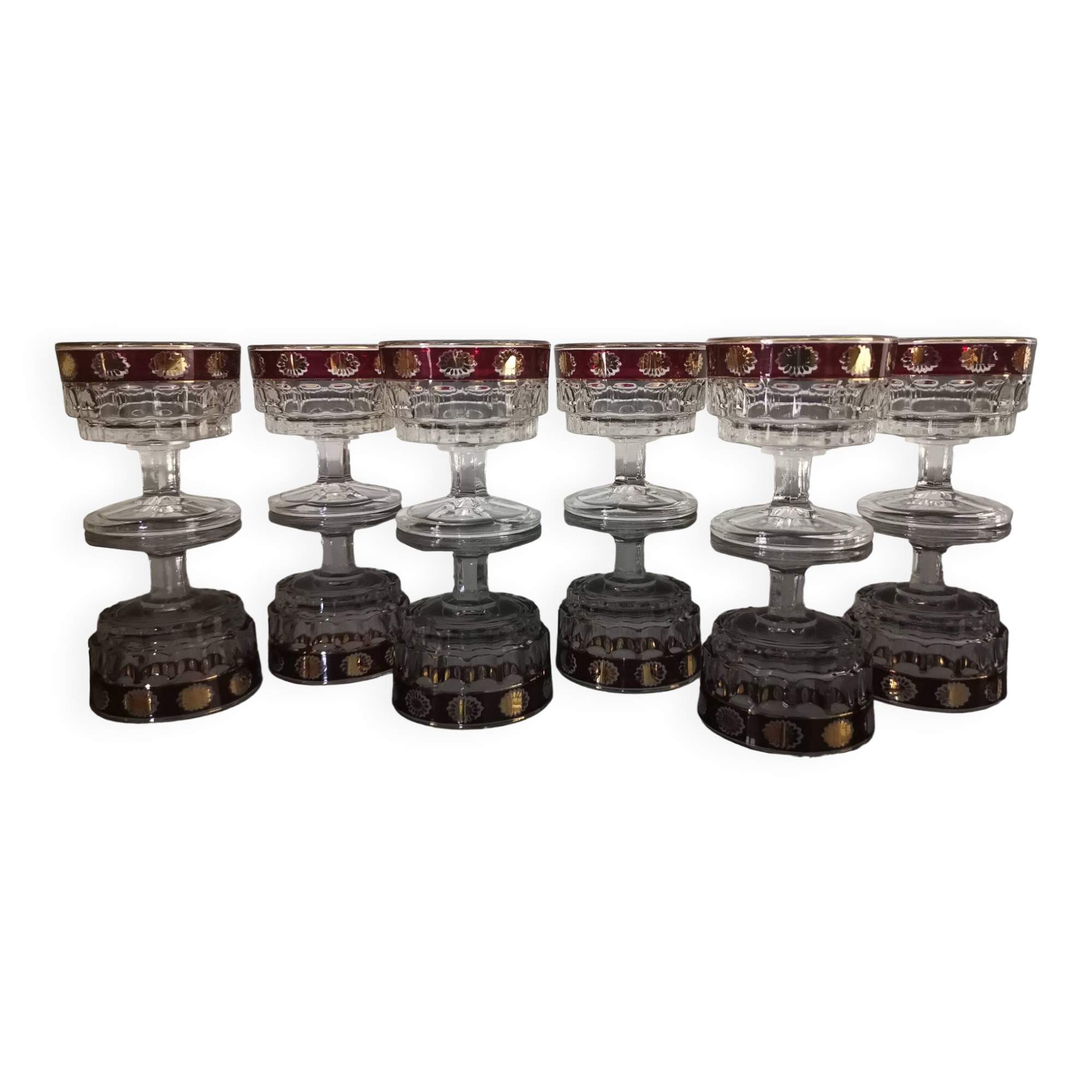 6 stemmed glasses Made in Italy