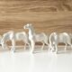 5 White Porcelain Glazed Horses of Happiness Figurines Statuettes