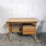 Rattan desk and chair